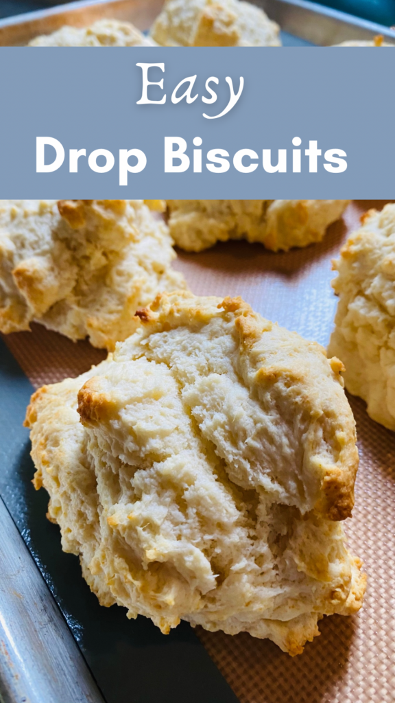 Pinterest pin for easy drop biscuits.