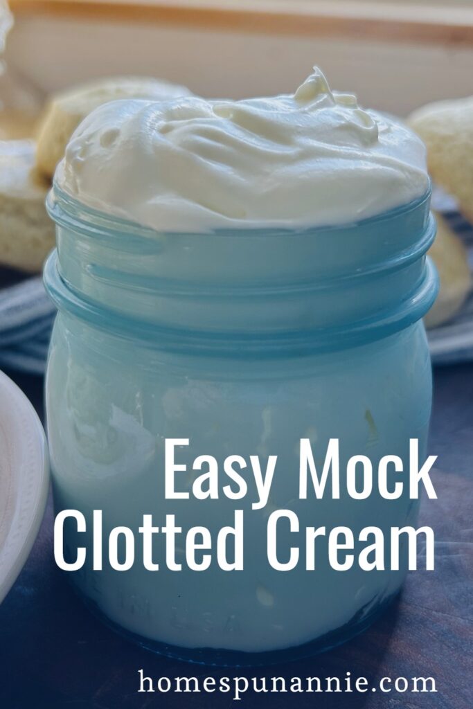 Pinterest pin for easy mock clotted cream.