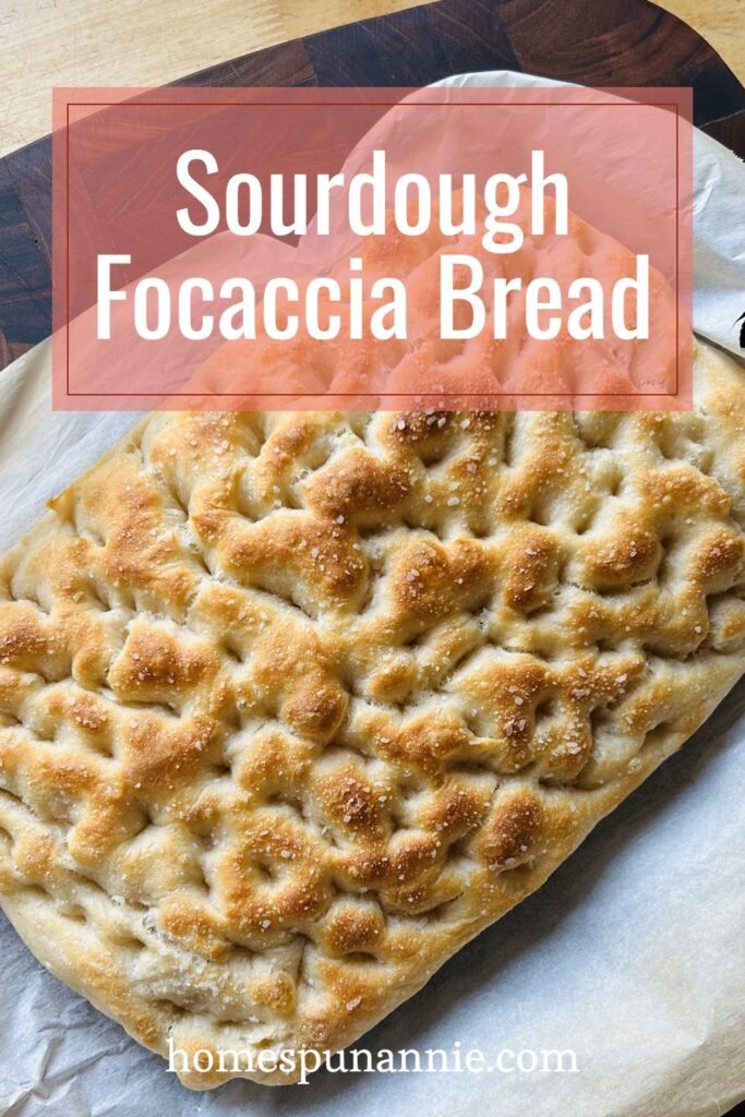 Pinterest pin for sourdough focaccia bread.